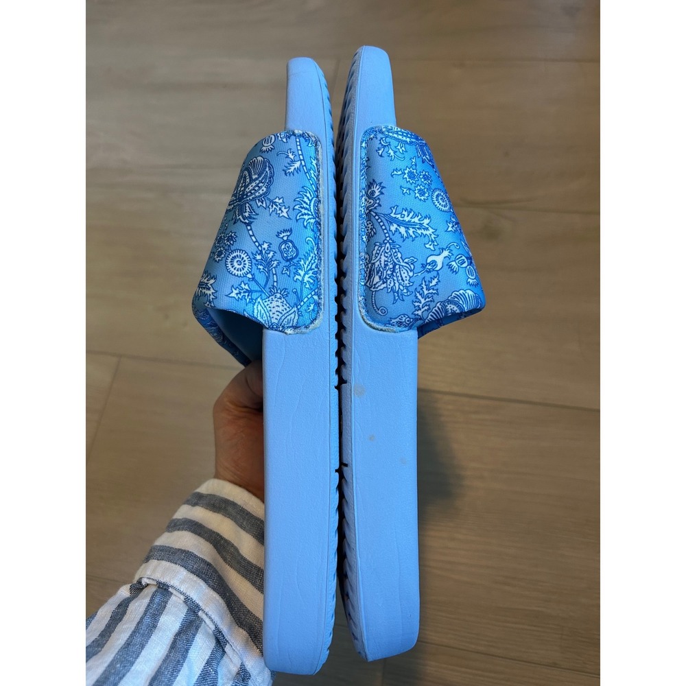 Roller Rabbit x Target Blue Floral Block Print Slide Sandals Womens Size 10 - Picture 6 of 6